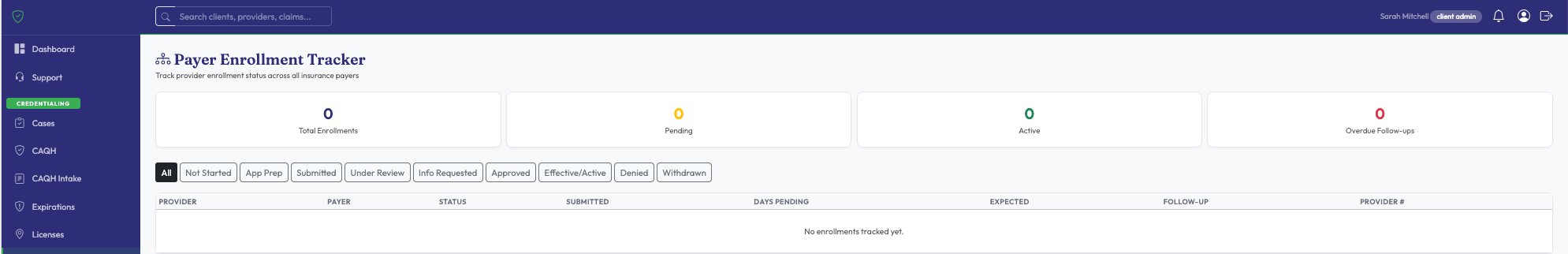 Payer Enrollment Tracker
