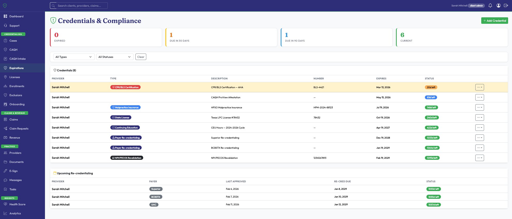 Credentials & Compliance